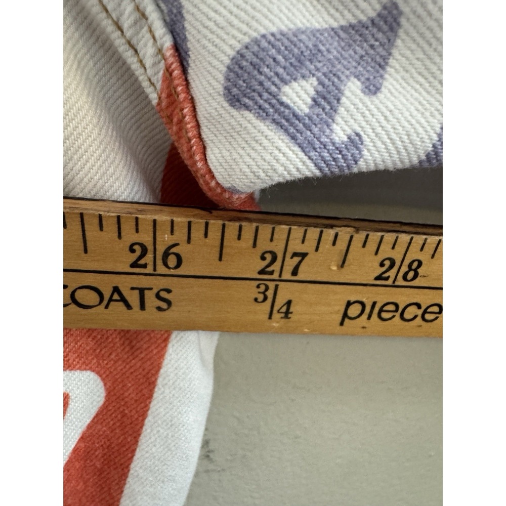 Wrangler Women's XL Graphic Print Denim Jacket Red White Blue Jean Lady - Picture 4 of 10